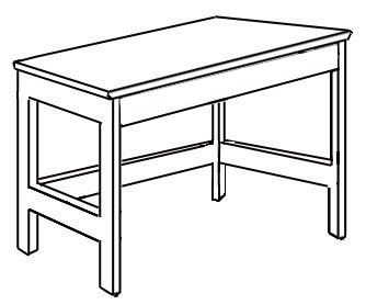 Shaker Open Leg Study Desk w\/Pencil Drawer, 42"W